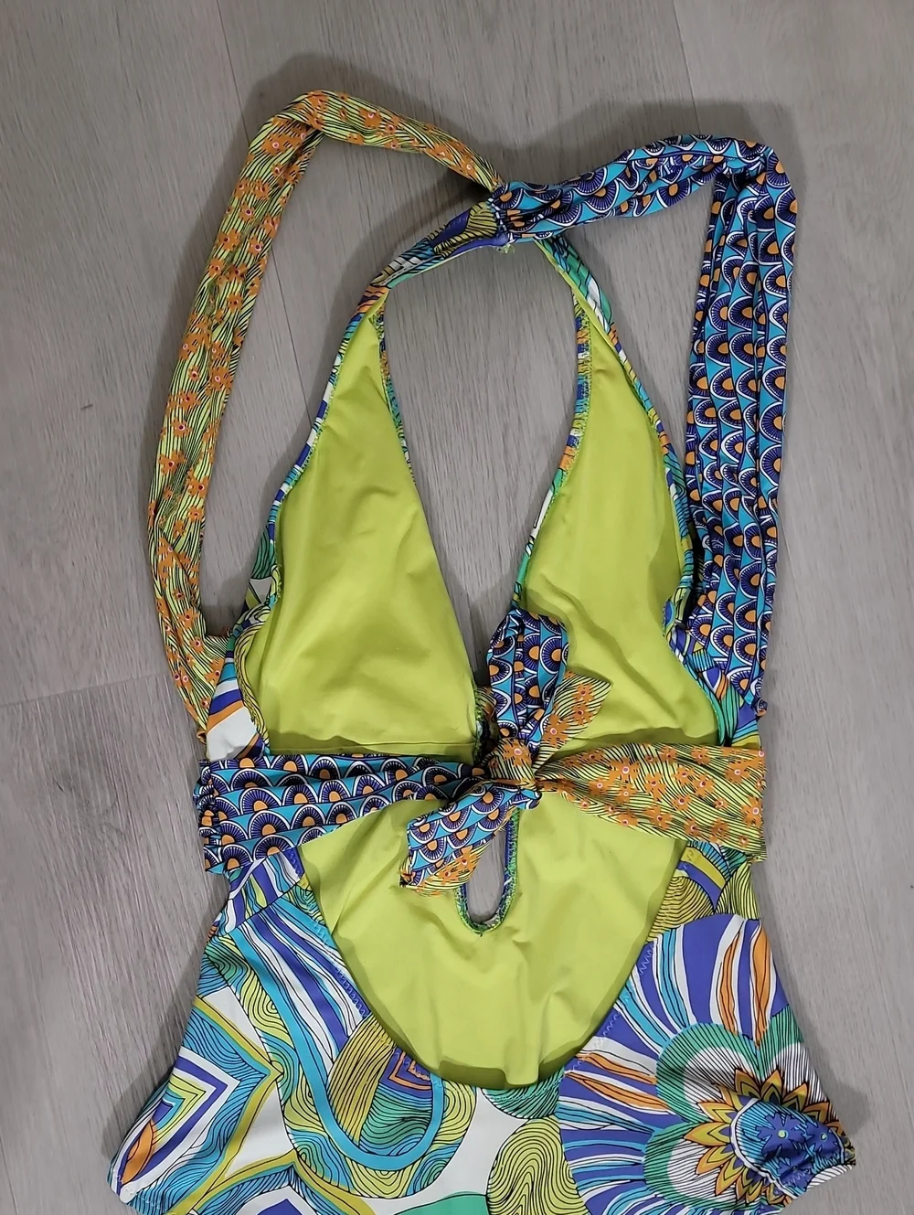 Trina Turk Amazonia Indigo One Piece Swimsuit Size 8 Medium Tropical Resort